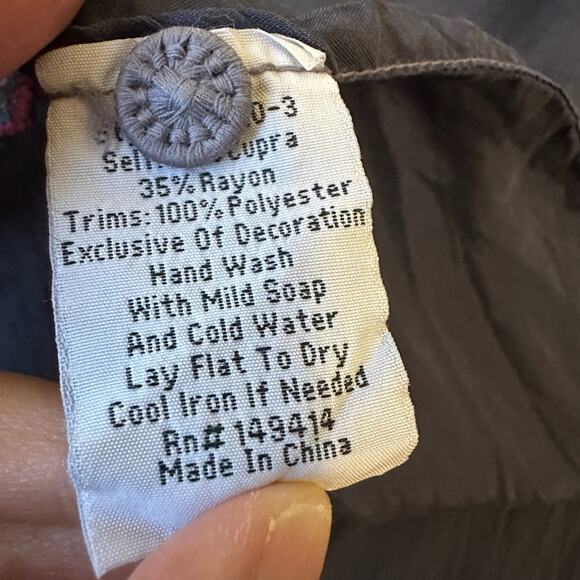 BIYA JOHNNY WAS Alia Poncho Top Navy Floral Embroidered Relaxed Bohemian - Picture 13 of 15